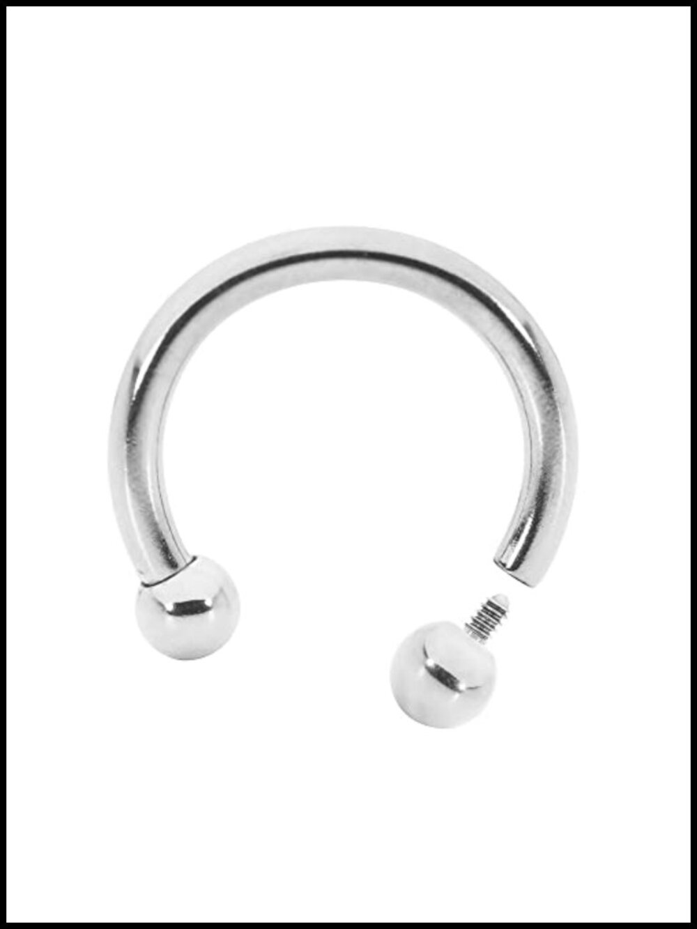 14G 10mm 316L Surgical Steel Circular Horseshoe Barbell Septum Nose Lip Ring